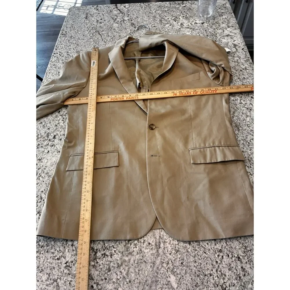 J Crew Thompson Blazer Tan Two-Button Cotton Jacket Sport Coat Sz 42R Men's